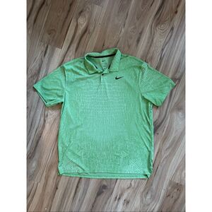Nike Mens Green Dri-Fit ADV Tour Textured Short Sleeve Golf Polo Shirt Size XL